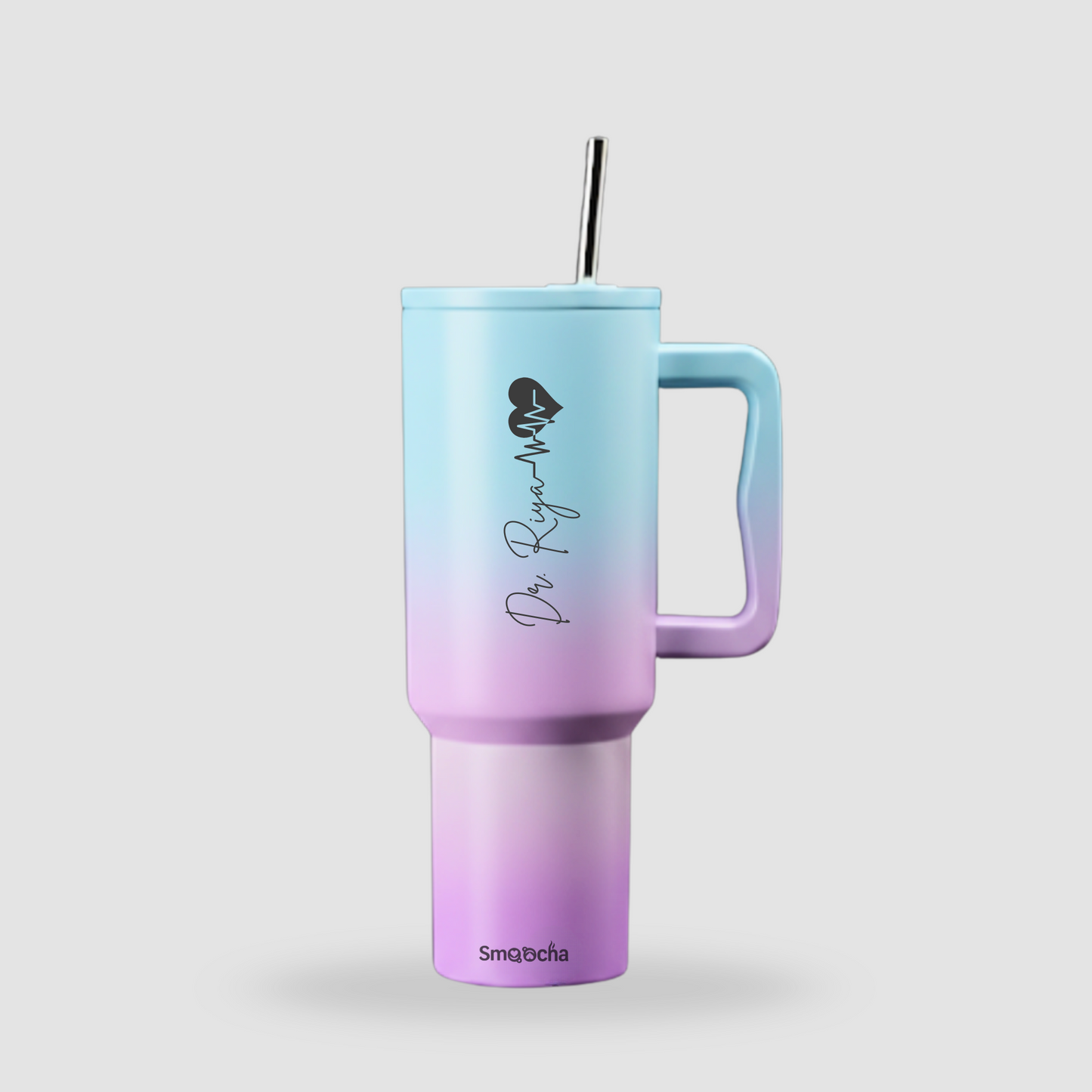 Pink and Blue Personalized Tumbler for Doctor - Stainless Steel, Insulated - 1200ml