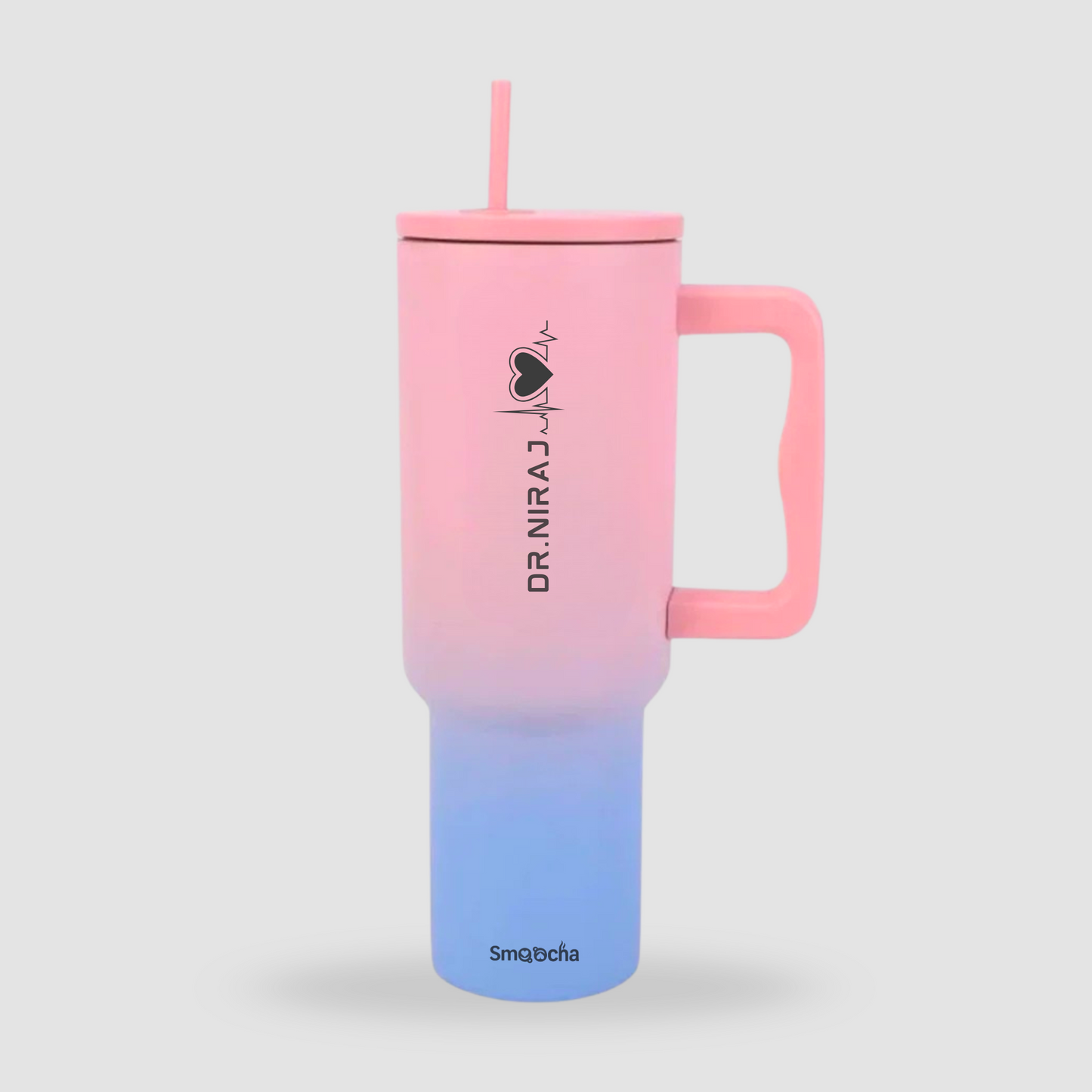 Pink and Blue Personalized Tumbler for Doctor - Stainless Steel, Insulated - 1200ml