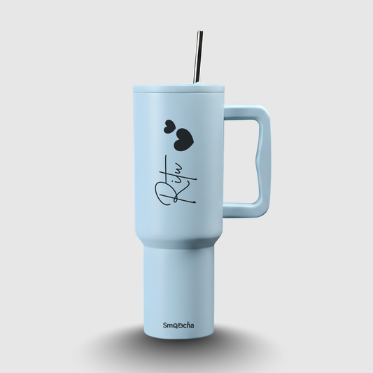 Personalized Cheer 1200ml Tumbler with Straw and Lid - Special Heart Edition
