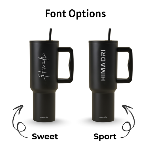 Personalized Tumbler with Straw India - Stainless Steel, Insulated - 1200ml