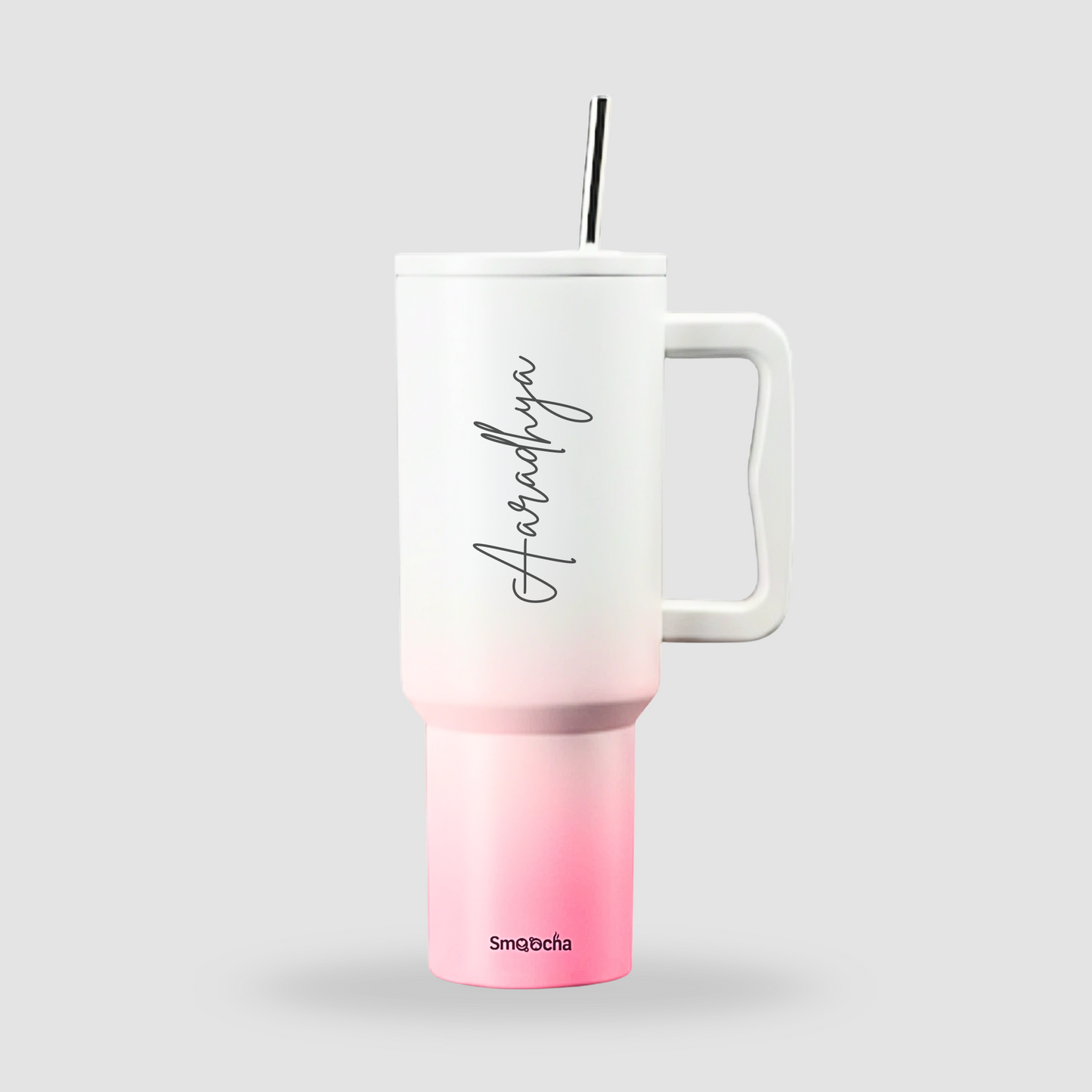 Pink and blue Tumbler With Name (Ombre)- Stainless Steel, Insulated - 1200ml