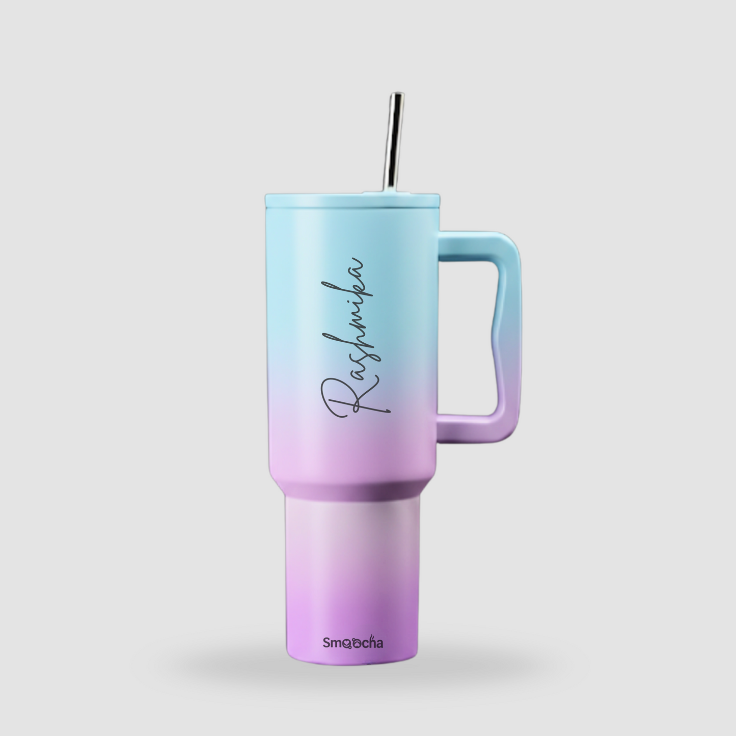 Pink and blue Tumbler With Name (Ombre)- Stainless Steel, Insulated - 1200ml