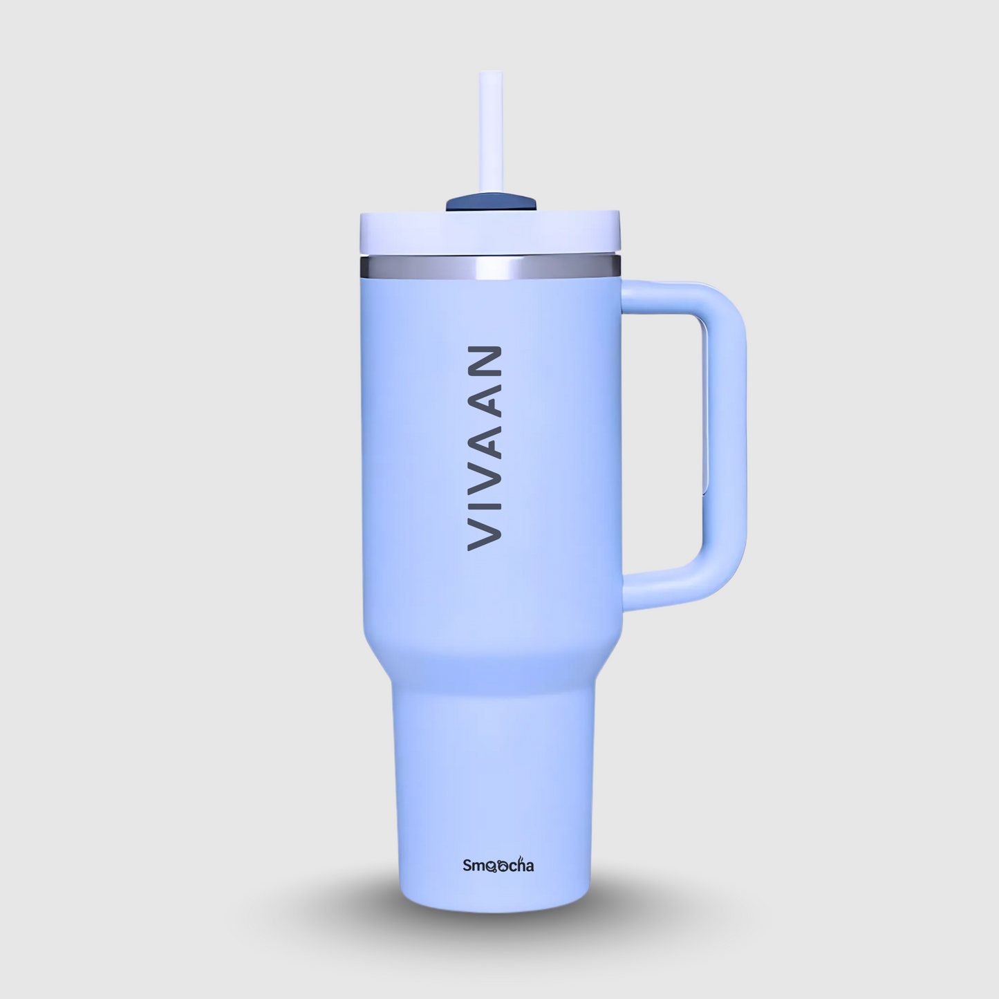Personalized Tumbler With Straw and Lid, Stainless Steel, Insulated - 1200ml