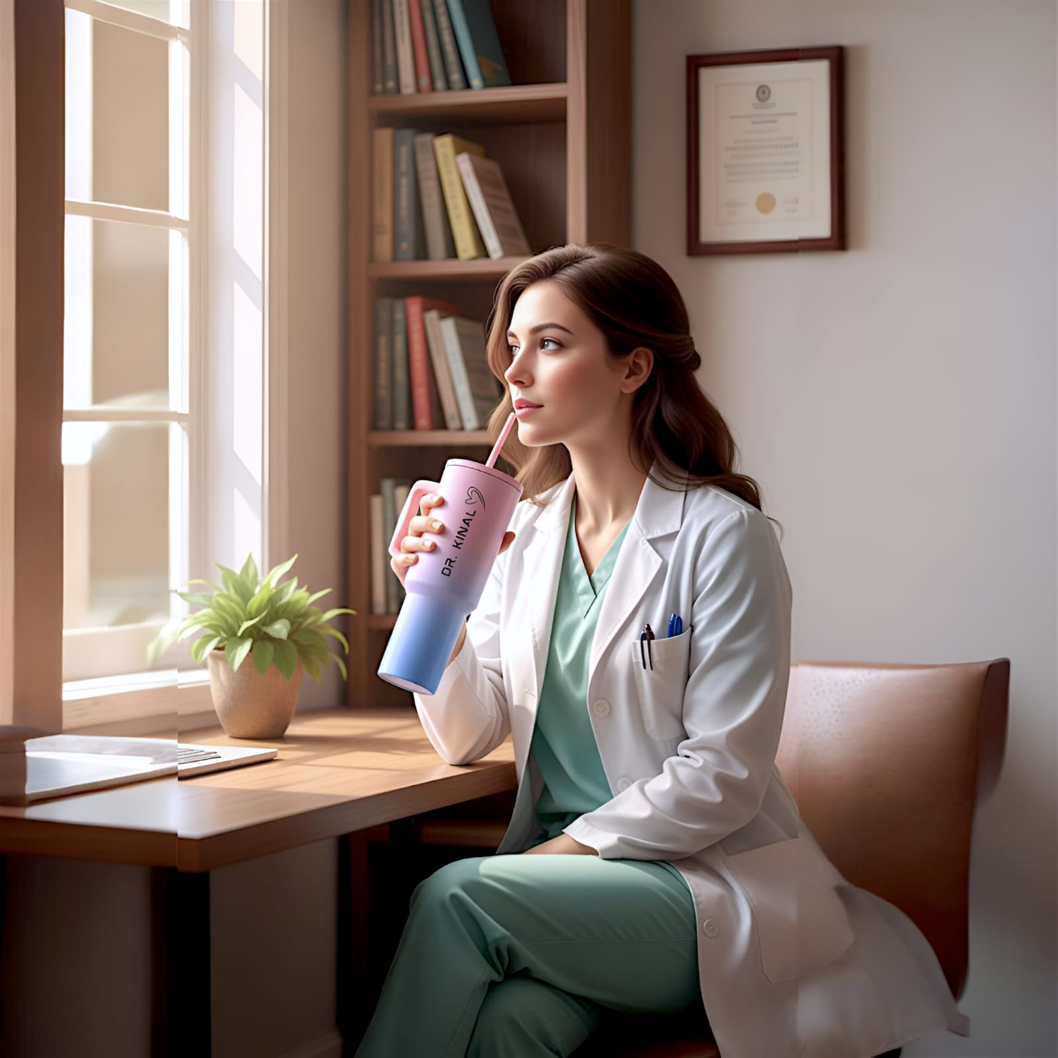 pink and blue tumbler for doctors