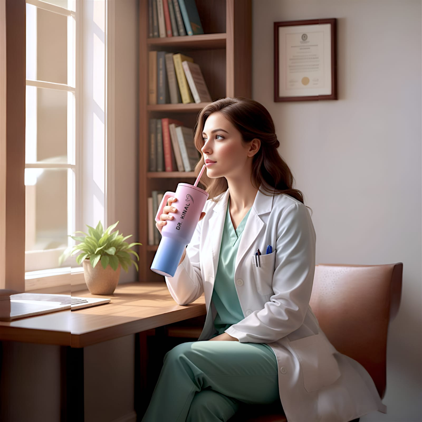 pink and blue tumbler for doctors
