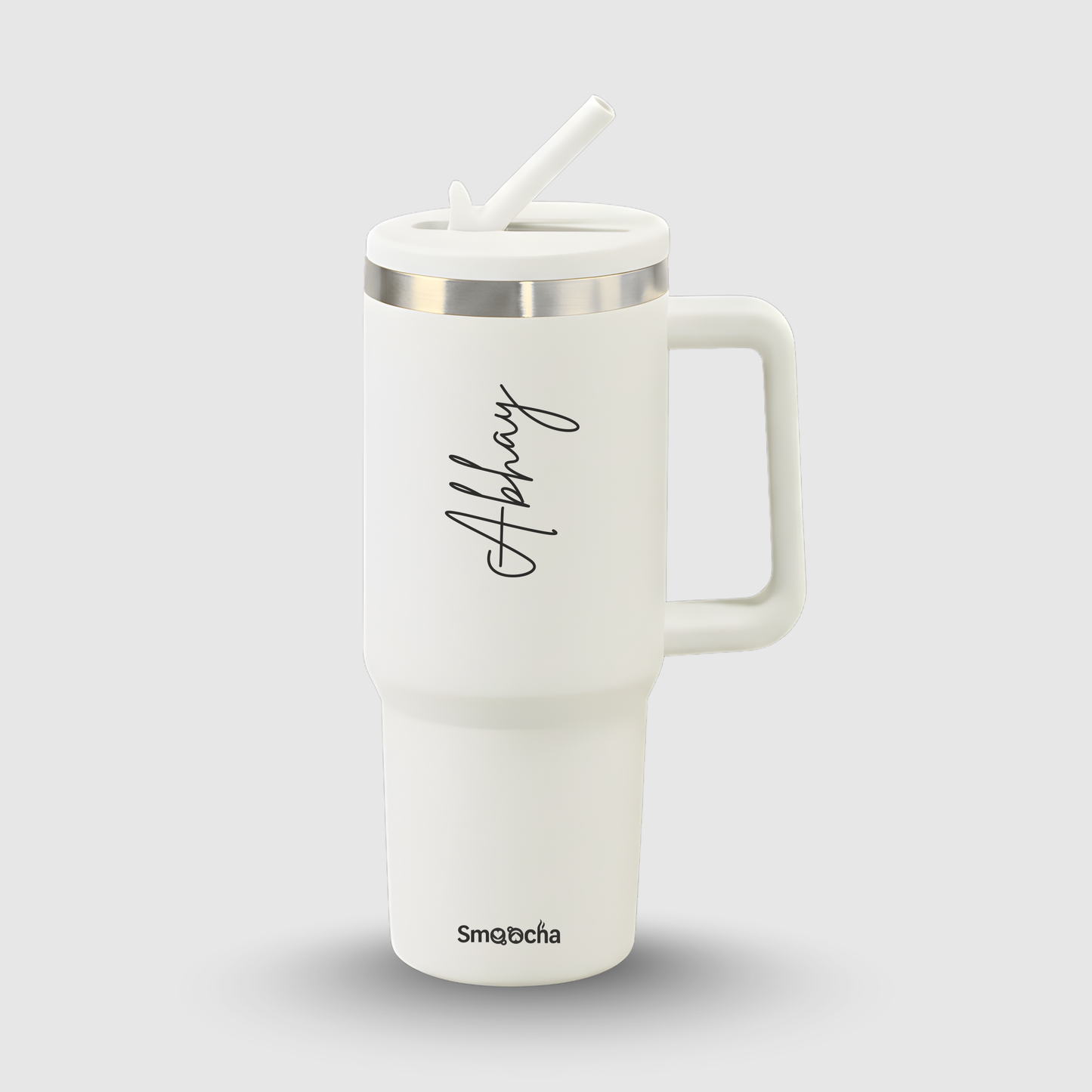 Personalized Tumbler with Straw India  - Stainless Steel, Insulated - 1200ml