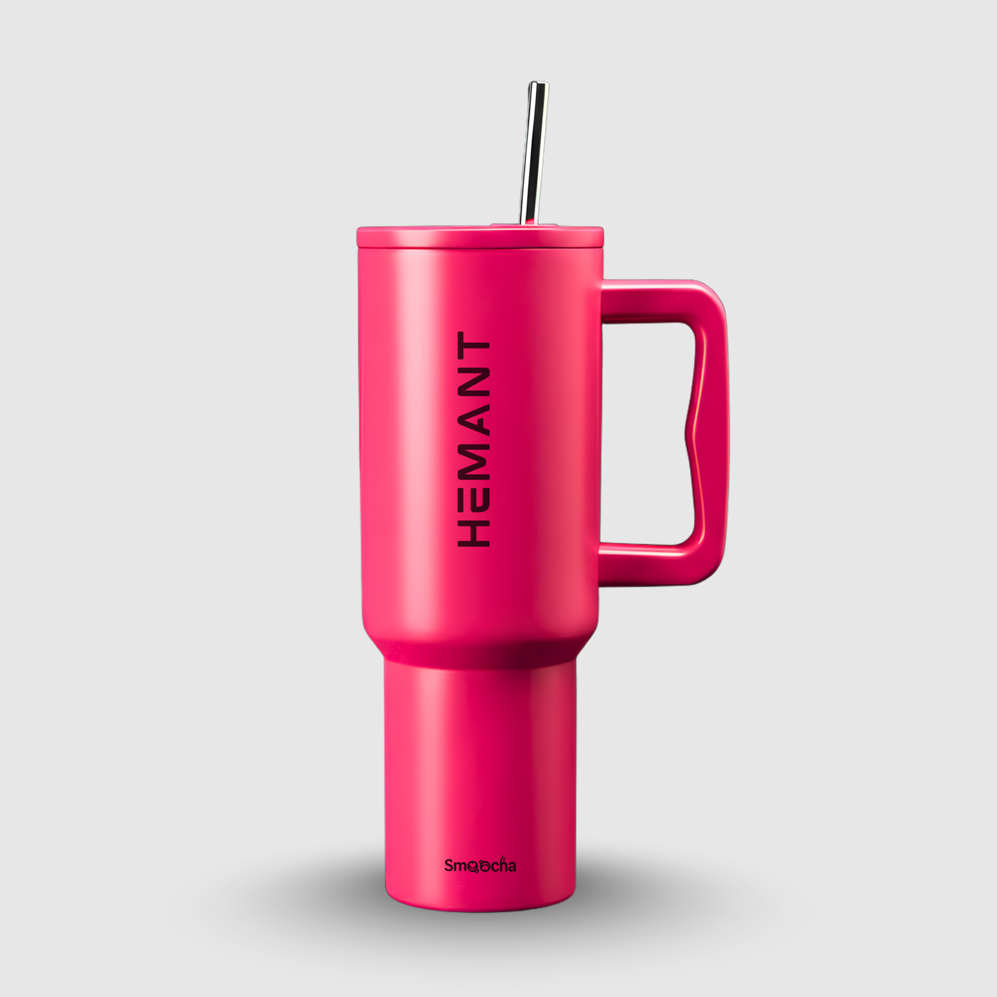 Personalized Tumbler with Straw and Handle - Stainless Steel, Insulated - 1200ml