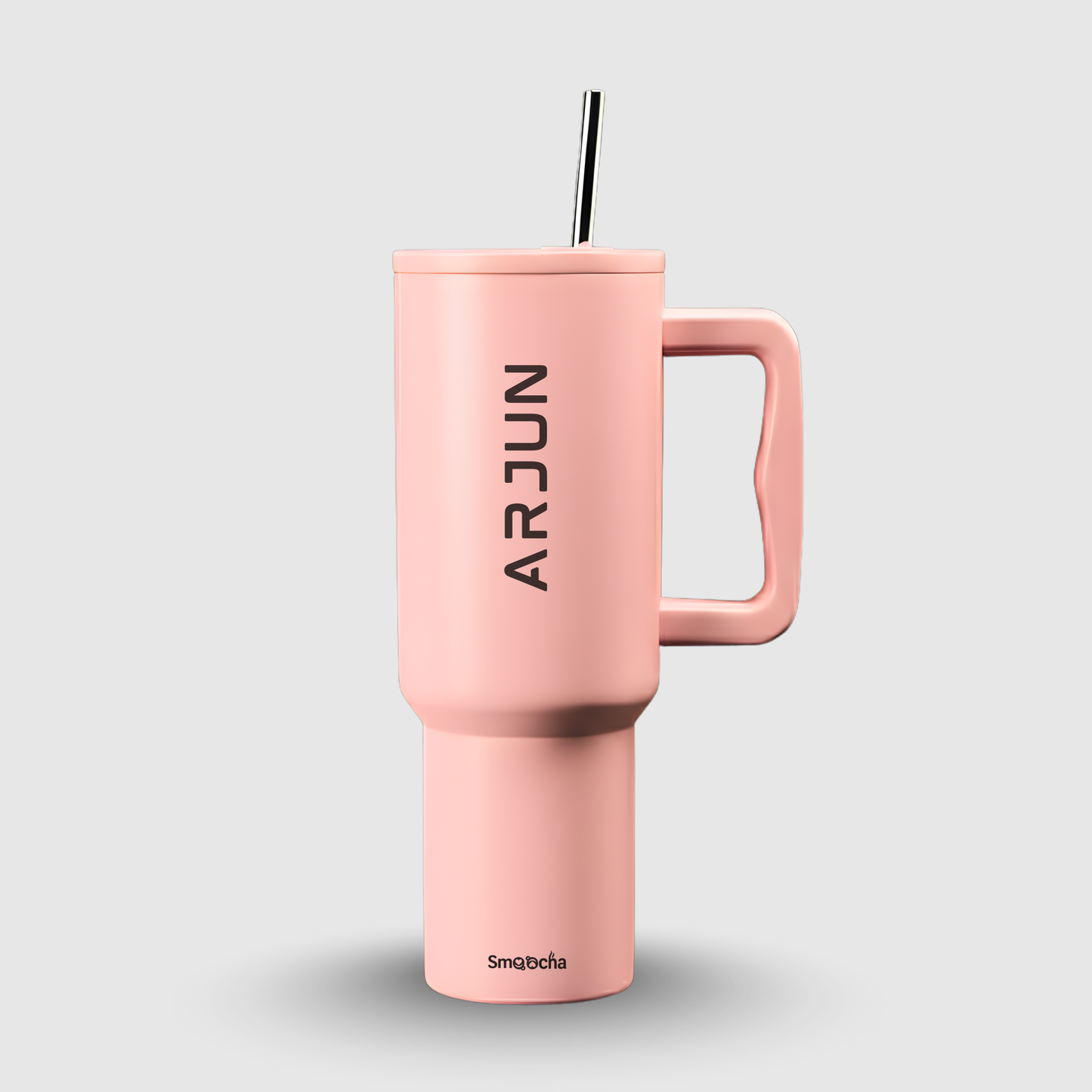 Personalized Tumbler with Straw and Handle - Stainless Steel, Insulated - 1200ml