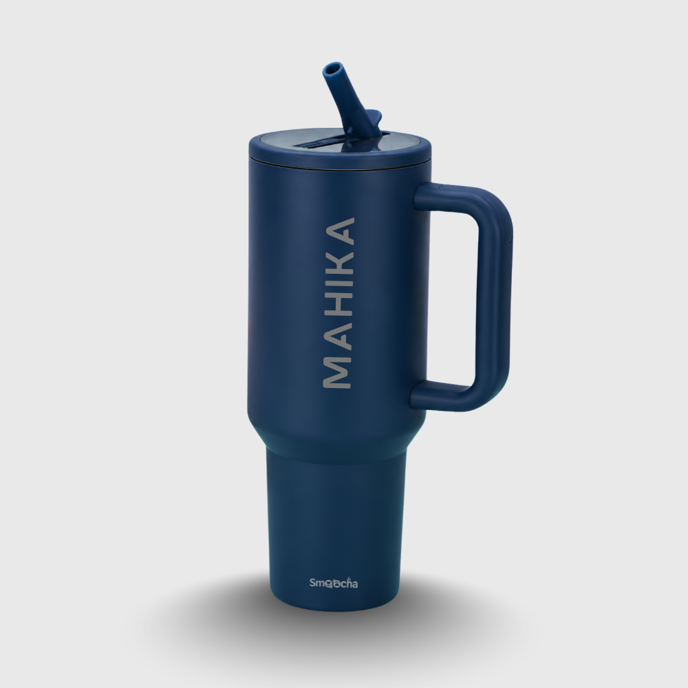 Personalized Sipper Tumbler with Straw India  - Stainless Steel, Insulated - 1200ml