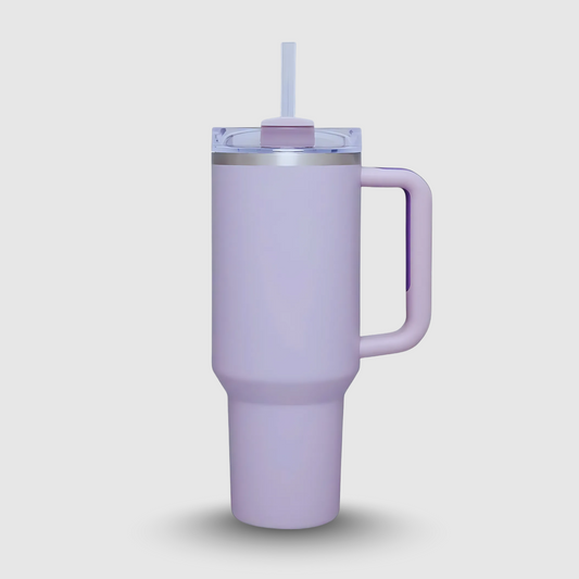 Tumbler with Straw, Handle, Stainless Steel, Insulated - 1200ml