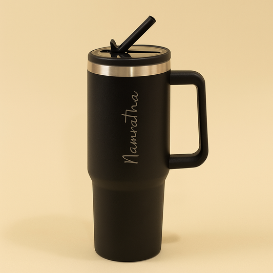 black sipper tumbler bottle 