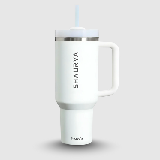 Personalized Tumbler With Straw and Lid, Stainless Steel, Insulated - 1200ml