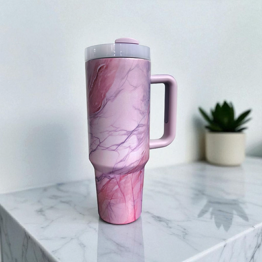 marble design tumbler purple
