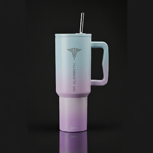 multi color tumbler for doctor blue
