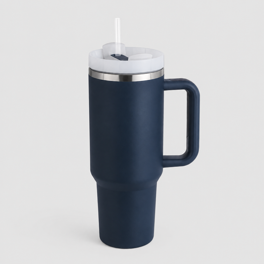 Tumbler with Handle and Straw Lid Double Wall Stainless Steel - 1200ml