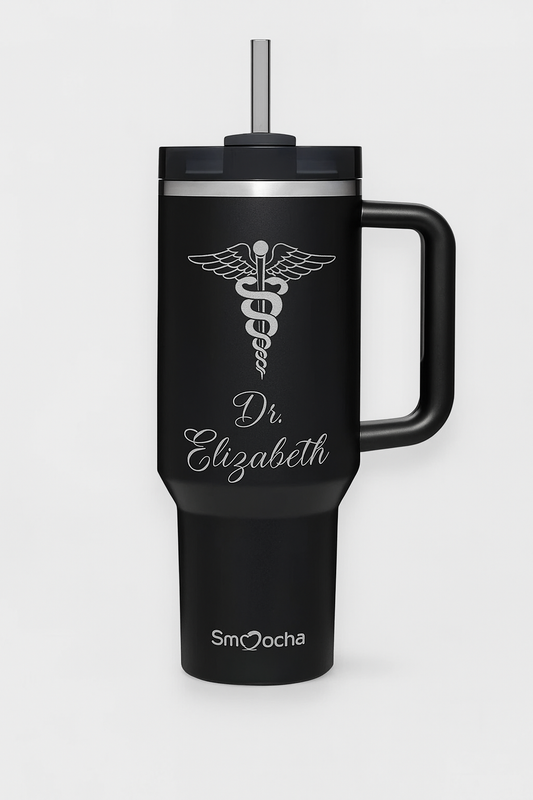 personalized tumbler for doctors - black