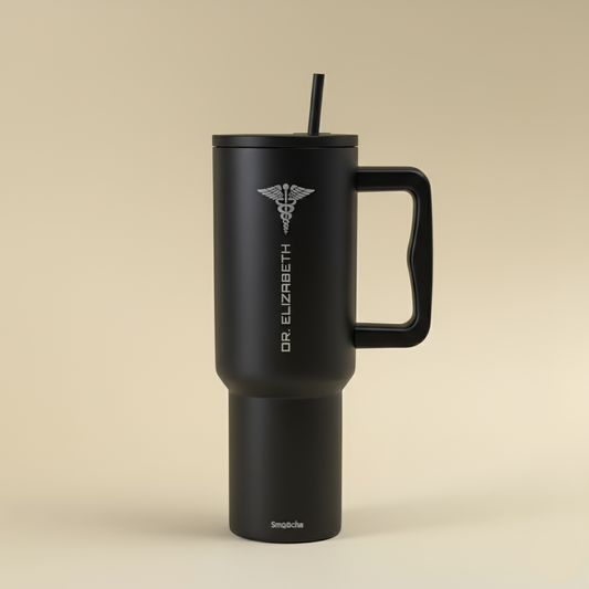personalized tumbler for doctors - black