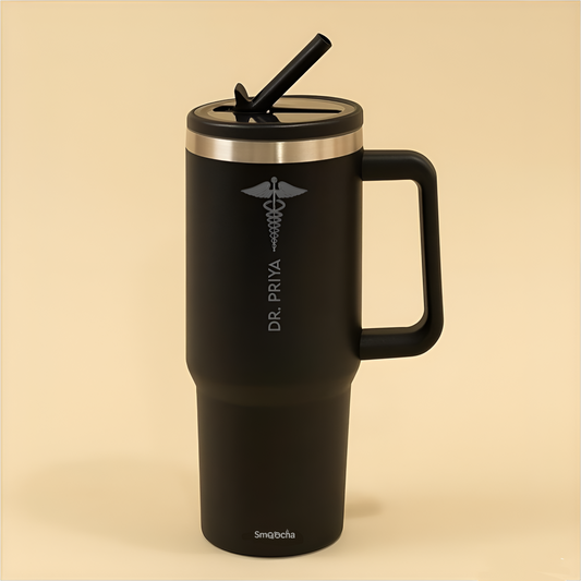 personalized tumbler for doctors - black