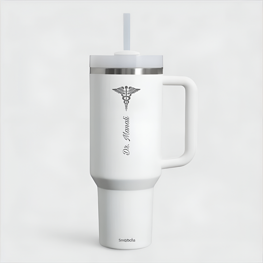 personalized tumbler for doctors - white