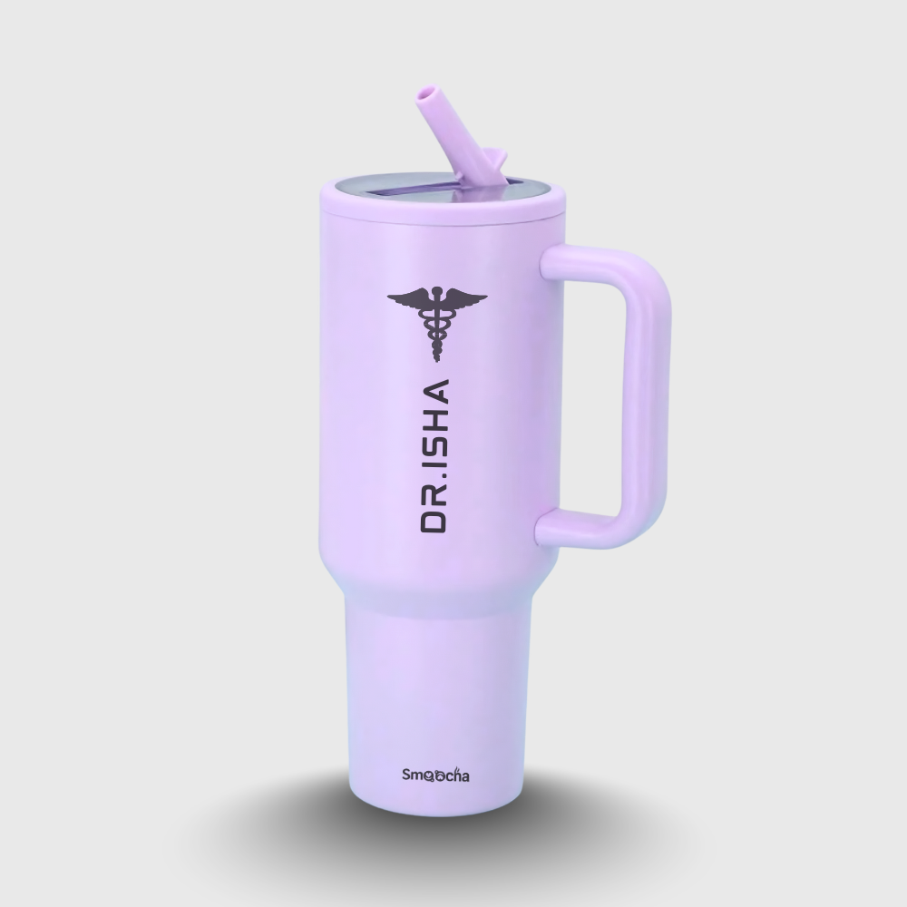 Personalized Gifts for Graduating Doctors  - Customized Sipper Tumbler with Straw for AdultsStainless Steel, Insulated - 1200ml