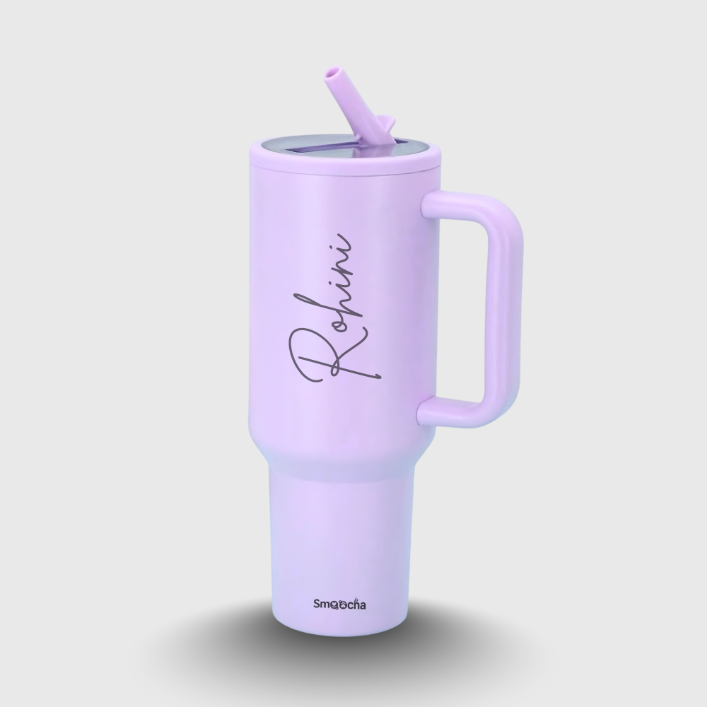 Personalized Sipper Tumbler with Straw India  - Stainless Steel, Insulated - 1200ml
