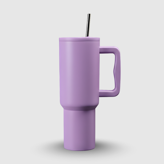Tumbler with Handle and Straw 40 oz - Stainless Steel, Insulated - 1200ml